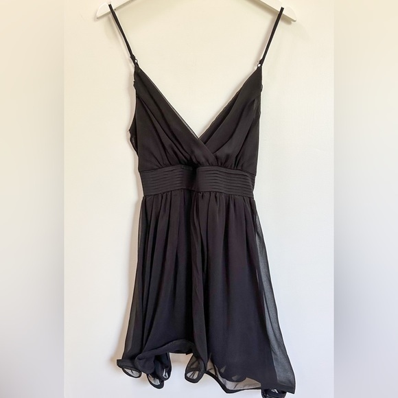 Moonlight Chiffon Little Black Dress with Spaghetti Straps‎ Size Small - Picture 6 of 12